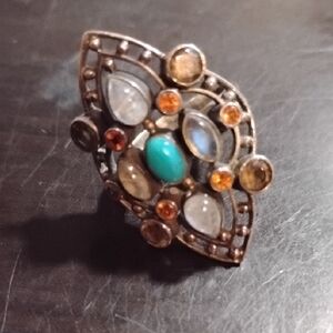 Vintage HSN Nicky Butler Multi-Stone Sterling Silver Women's Size 7 Ring
